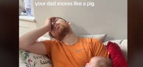 Kada tata hrče, nastane haos: Taj zvuk ni njegova beba ne može da podnese, njena reakcija je urnebesna!