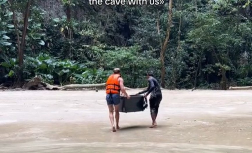 „To je opasno i neodgovorno“: Roditelji stavili bebu u kutiju da bi posetili pećinu, ljudi zapanjeni onim što vide!